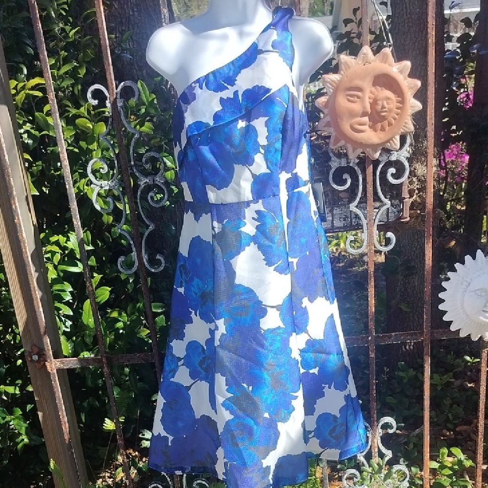 Adriana Papel One Shoulder Floral Fantasy Dress Size 4